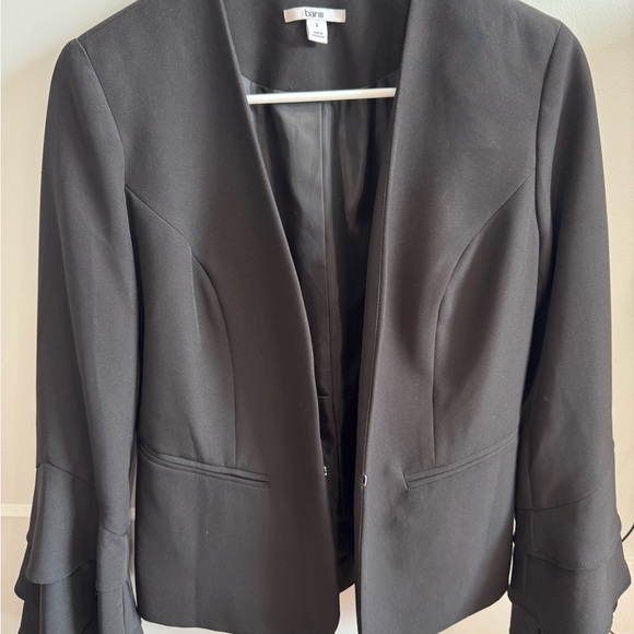 Bar III Black Blazer with Ruffle Sleeves - Picture 1 of 4